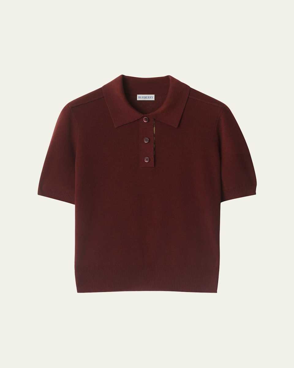 Short-Sleeve Knit Polo Shirt